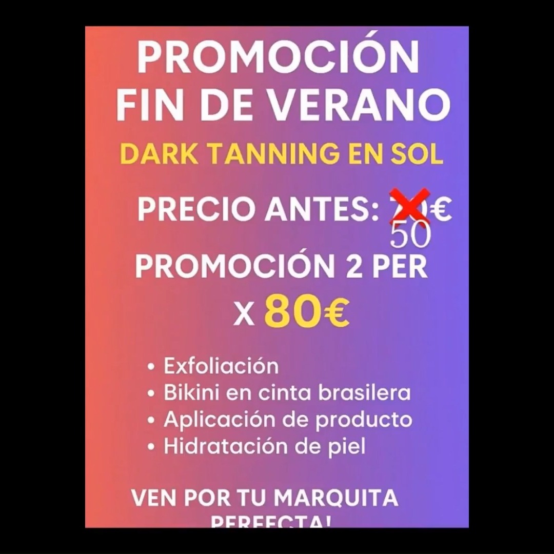 Hola chicas,
Bienvenidas a "Besitos del Sol", Bronceado Brasileño personalizado con productos naturales y saludables para tu piel 🌞🏝
¡AHORA precios promocionales para fin de verano! 🤗
www.besitosdelsol.com
#BronceadoFuengirola #pielcanela #bronceadoperfecto #bronceadonatural #verano #sol #belleza #vacaciones #Fuengirola #CostaDelSol
#bronceadosaludable #cuidadodelapiel #bronceadonatural #bronceadoperfecto #bronceado #verano #belleza #sol #bronceado #playa #andalucia #bronceadobraliena #bronceadoCostaDelSol #BesitosdelSol