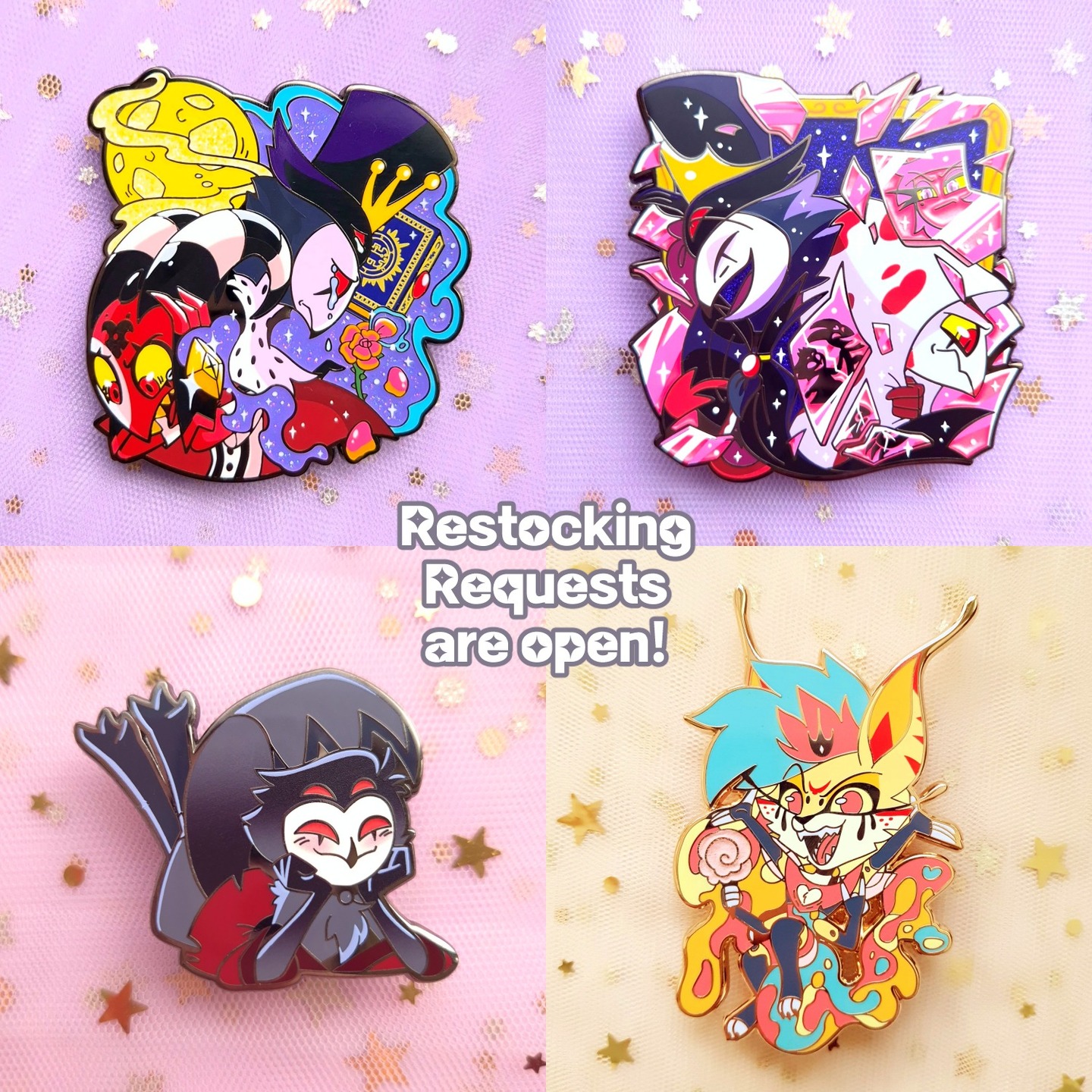 📢Restocking requests are open!
Thank you so so much for all of your love an interests of my pins!
Few days ago, my Mission 0 Stolas pin is sold out, and I update a rough interest check! And now, I'm officially open the restocking request on my shop!
✅These items are already updated
- Mission Zero Stolas
- Full Moon(BN)
- Apology Tour(BN)
- Bee-lzebub pin(Normal/Gold)
If you fill out your email address at my shop, you can get a notification when it's available again. It's also helping me to decided the quantities of restocking or not. So if you want it to restore, please fill it out!
See more details on
🔗https://www.patreon.com/posts/shipping-batch-152833826
Or link in bio!
#HelluvaBoss #HelluvaBossStolas #HelluvaBossBlitz #HelluvaBossBee #HelluvaBossBeelzebub #HelluvaBossFullMoon #HelluvaBossApologyTour #HelluvaBossMissionZero #HelluvaBossStolitz #Stolitz #Stolas #Blitz #blitzo #bee #beelzebub #enamelpin #enamelpins #pin #pins