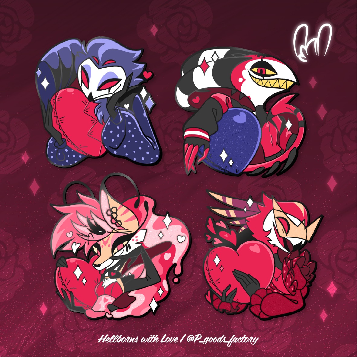 💝Hellbons with Love❤️🔥
Introducing my second late 2026 Valentine series, Hellborns with Love! I really love all outfits of this year, and I have to make them!
These pins are on PO right now in my shop, and you'll able to get it as a sticker or a bundle with free sticker! Also, I changed the designs a bit, all Hellborn series will have pearl and glow in the dark effect like Sinners!
🔗More info in link in bio!
#HellvaBoss #Stolitz #Stolas #Blitz #Blitzo #blitzø #bee #Beelzebub #Vassago #helluvabossbee #Helluvabossbeelzebub #enamelpin #enamelpins #pin #Pins #valentines #valentine #valentinesday